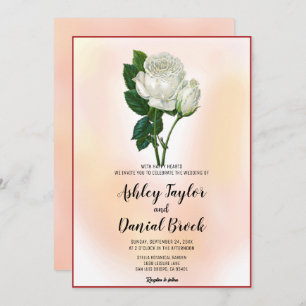 Elegant witte rozen blozen roze stoffige bloeding  kaart