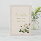 Elegant  witte rozenbloem, met uitzondering van de save the date (Staand voorkant)
