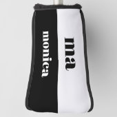 Elegant & witte script monogram initiaal golfheadcover (Draai 90)