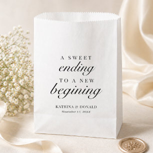 Elegant Witte Script Zoete Eind Favoriet Bedankzakje