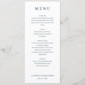 Elegant Witte Serif Bruiloftsmenu Menu (Voorkant)