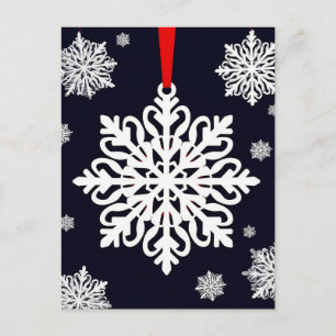 Elegant Witte Sneeuwvlok Ornament Briefkaart