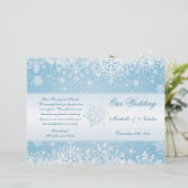 Elegant witte sneeuwvlokken op het blauwe weddensc (Staand voorkant)