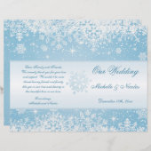 Elegant witte sneeuwvlokken op het blauwe weddensc (Voorkant / Achterkant)