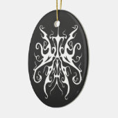 Elegant Witte Stam Masker Abstract Design Keramisch Ornament (Links)