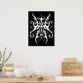 Elegant Witte Stam Masker Abstract Design Poster (Keuken)