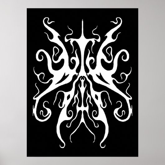 Elegant Witte Stam Masker Abstract Design Poster (Voorkant)