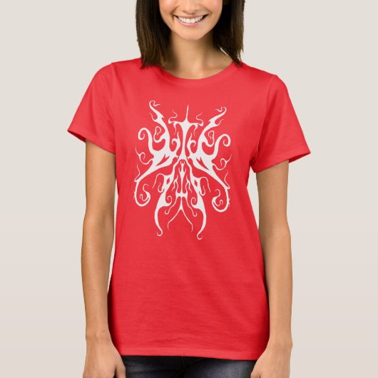 Elegant Witte Stam Masker Abstract Design T-shirt (Voorkant)