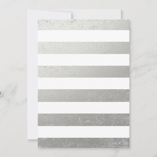 Elegant witte strepen zilverfolie bedrukt (Voorkant)