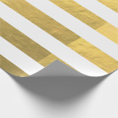 Elegant witte strips Gold Foil bedrukt Cadeaupapier (Hoek)