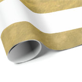 Elegant witte strips Gold Foil bedrukt Cadeaupapier (Rol Hoek)