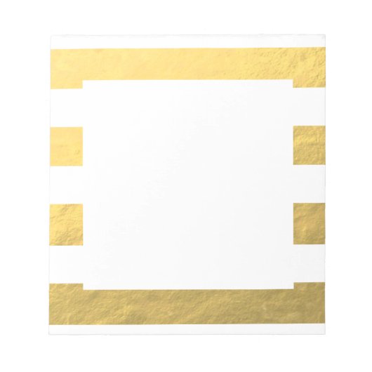 Elegant witte strips Gold Foil bedrukt Notitieblok (Voorkant)