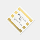 Elegant witte strips Gold Foil bedrukt Servet (Hoek)
