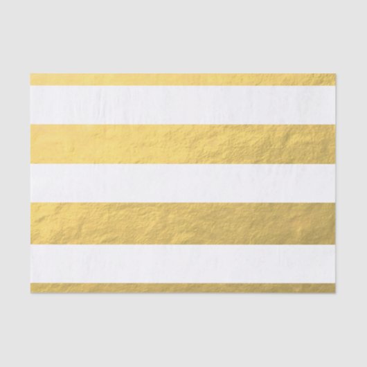 Elegant witte strips Gold Foil bedrukt Tissuepapier (Voorkant)