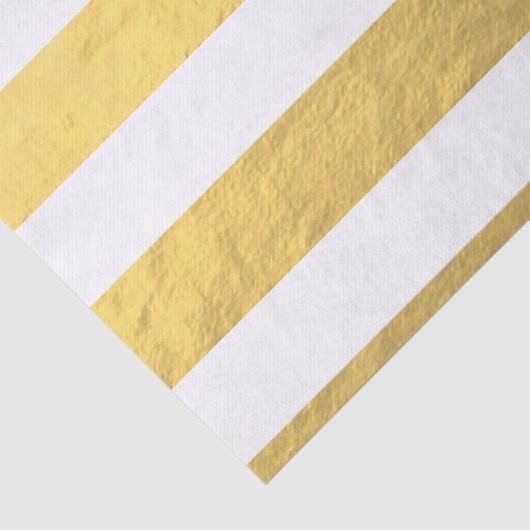 Elegant witte strips Gold Foil bedrukt Tissuepapier (Detail)