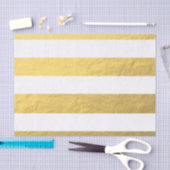 Elegant witte strips Gold Foil bedrukt Tissuepapier (Craft)