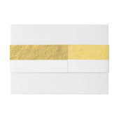 Elegant witte strips Gold Foil bedrukt Uitnodigingen Wikkel (Achterkant Voorbeeld)