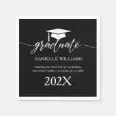 Elegant witte Typografie op een zwarte achtergrond Servet (Voorkant)