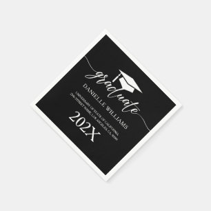 Elegant witte Typografie op een zwarte achtergrond Servet