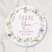 Elegant witte wilde bloem Baby shower Dank u Bedankjes Labels (Voorkant)