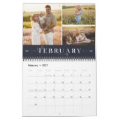 Elegant Witte Zeemacht Maanden Foto Collage Kalender (Feb 2027)