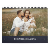 Elegant Witte Zeemacht Maanden Foto Collage Kalender (Hoes)