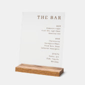 Elegant witwit serif bar menuschild acryl bord (Hoek)