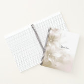 Elegant Witwit Witte Bloemen Notitieboek (Binnen)