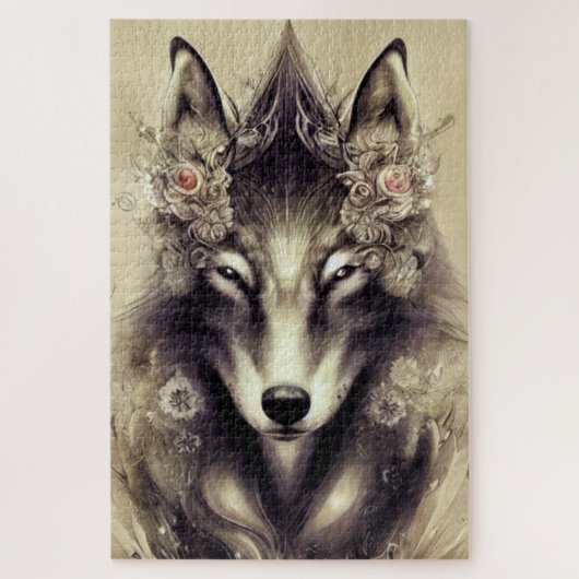Elegant Wolf Jigzaag Puzzle Legpuzzel (Verticaal)
