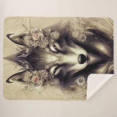 Elegant Wolf Sherpa Blanket Deken (Voorkant (horizontaal))
