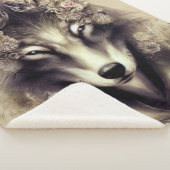 Elegant Wolf Sherpa Blanket Sherpa Deken (3/4)