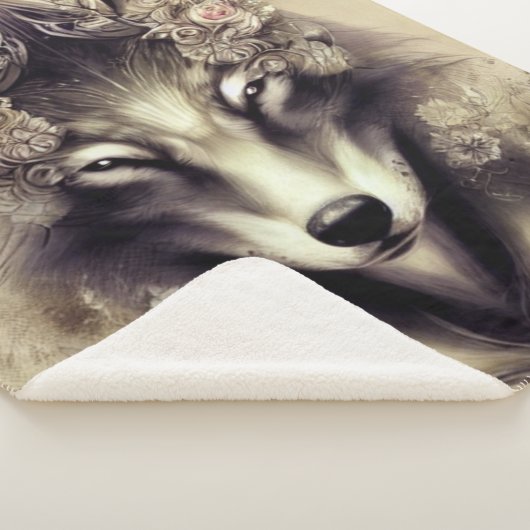Elegant Wolf Sherpa Blanket Sherpa Deken (3/4)