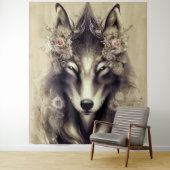 Elegant Wolf Tapestry Wandkleed (In situ)