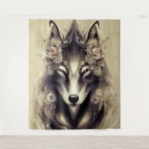 Elegant Wolf Tapestry Wandkleed