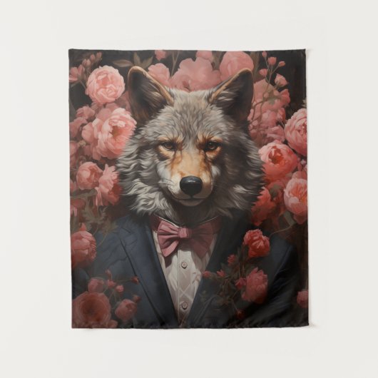 Elegant Wolf Wandkleed (Voorkant)