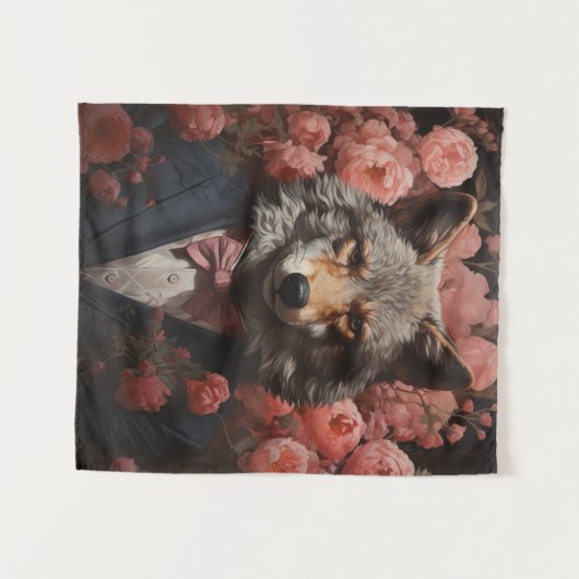 Elegant Wolf Wandkleed (Voorkant (horizontaal))