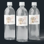 Elegant Woman 50th Birthday Waterfles Etiket<br><div class="desc">Elegant Woman 50th Birthday Water Bottle Label (Edit)</div>