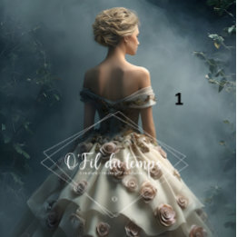 Elegant Woman in Opulent Ball Gown Tissuepapier