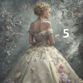 Elegant Woman in Opulent Ball Gown Tissuepapier