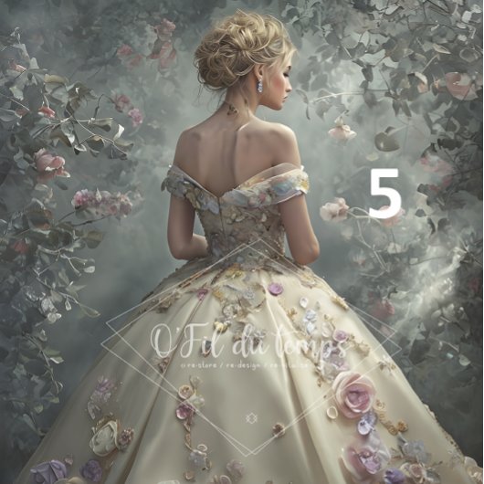 Elegant Woman in Opulent Ball Gown Tissuepapier