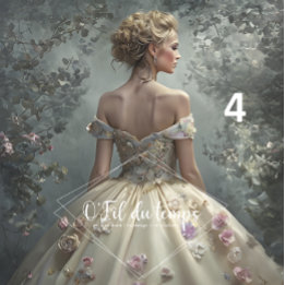 Elegant Woman in Opulent Ball Gown Tissuepapier