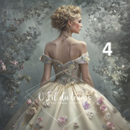 Elegant Woman in Opulent Ball Gown Tissuepapier