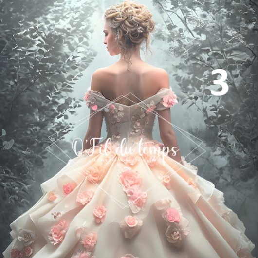 Elegant Woman in Opulent Ball Gown Tissuepapier