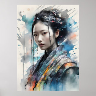 Elegant Woman in Vibrant Attire Poster
