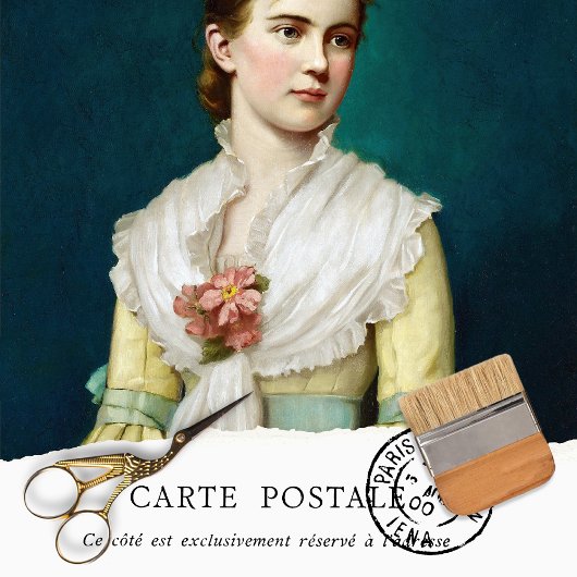 Elegant Woman Rustic Texture Decoupage Tissuepapier