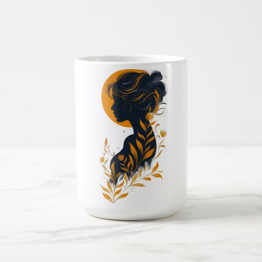Elegant Woman Silhouette Art Mug Koffiemok (Center)