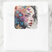 Elegant Woman Vierkante Sticker (Tas)