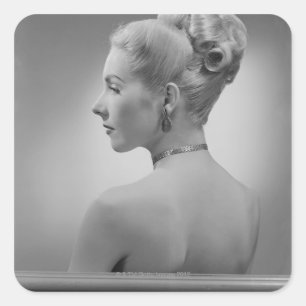 Elegant Woman Vierkante Sticker