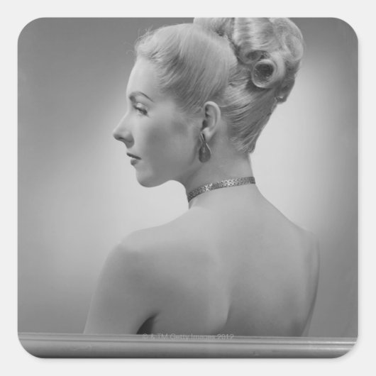 Elegant Woman Vierkante Sticker (Voorkant)