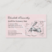 Elegant Woman Writer's Visitekaartje Pen in hand (Achterkant)